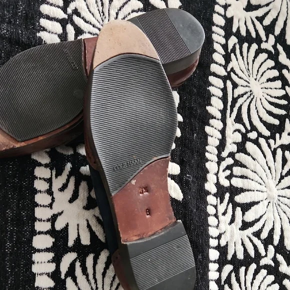 Cole Haan Brown Leather and Navy Suede Wingtip Slip-Ons - Picture 2 of 2